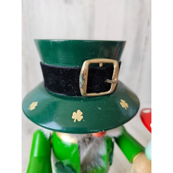 Vintage steinbach leprechaun mushroom St Patrick's Day nutcracker as is St Patty - Picture 7 of 10